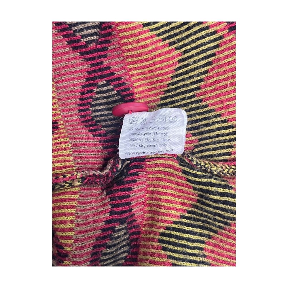 Gudrun Sjoden Cardigan Sweater Womens Medium Red Floral Boho Artsy Ladenlook - Picture 7 of 10
